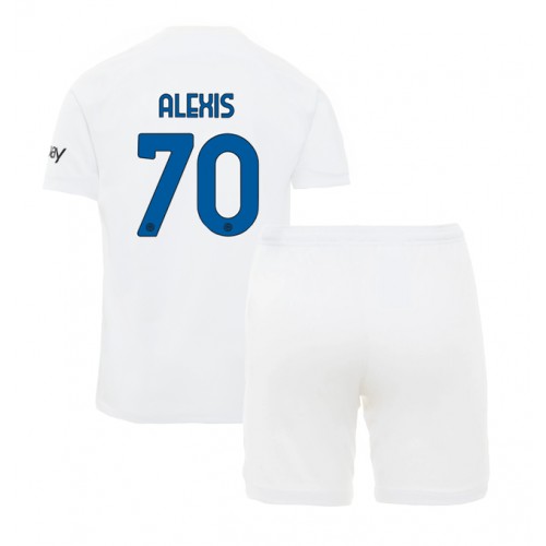 Fotballdrakt Barn Inter Milan Alexis Sanchez #70 Bortedraktsett 2023-24 Kortermet (+ Korte bukser)